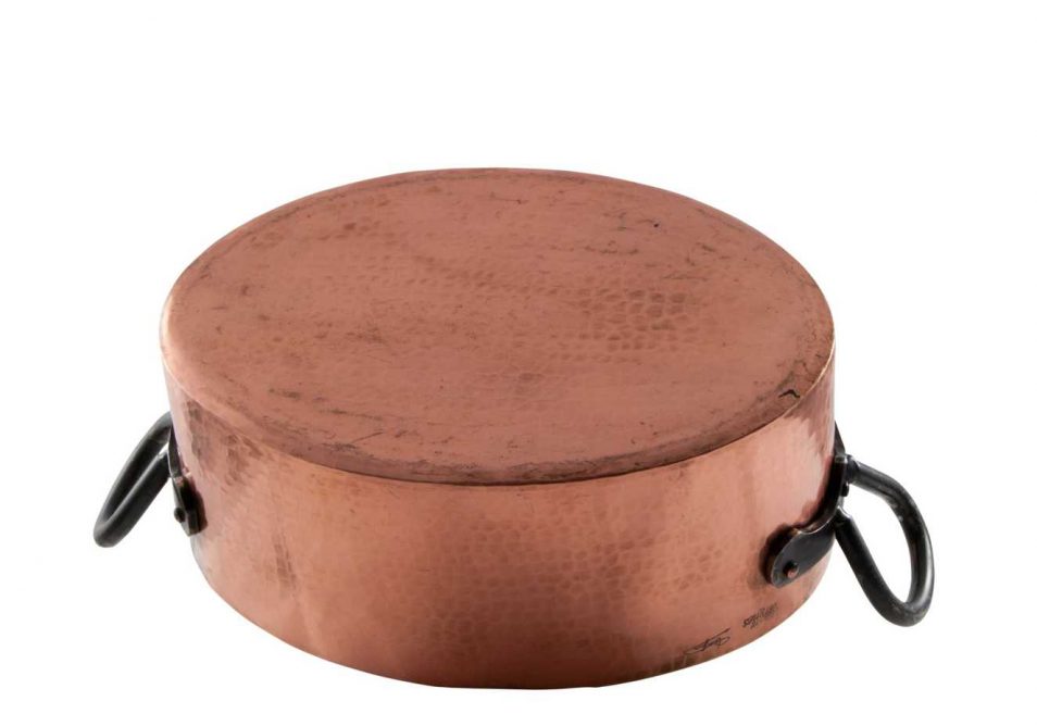 Copper Dutch Oven Oval Roaster Hammered