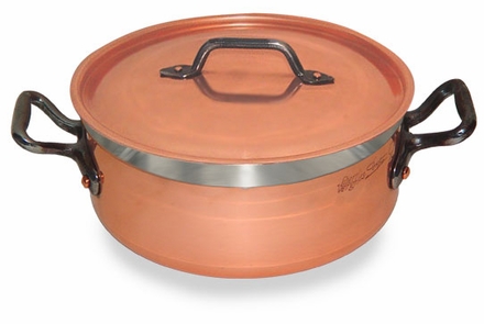 Copper Saute Pan Short Casserole 9.5